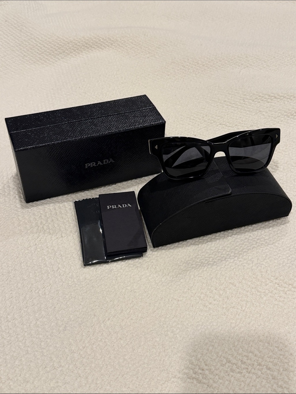 Prada Glossy Black Cat-Eye Sunglasses